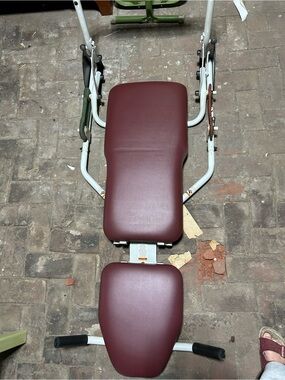 Maroon Workout Bench with Padded Support - Unbranded
